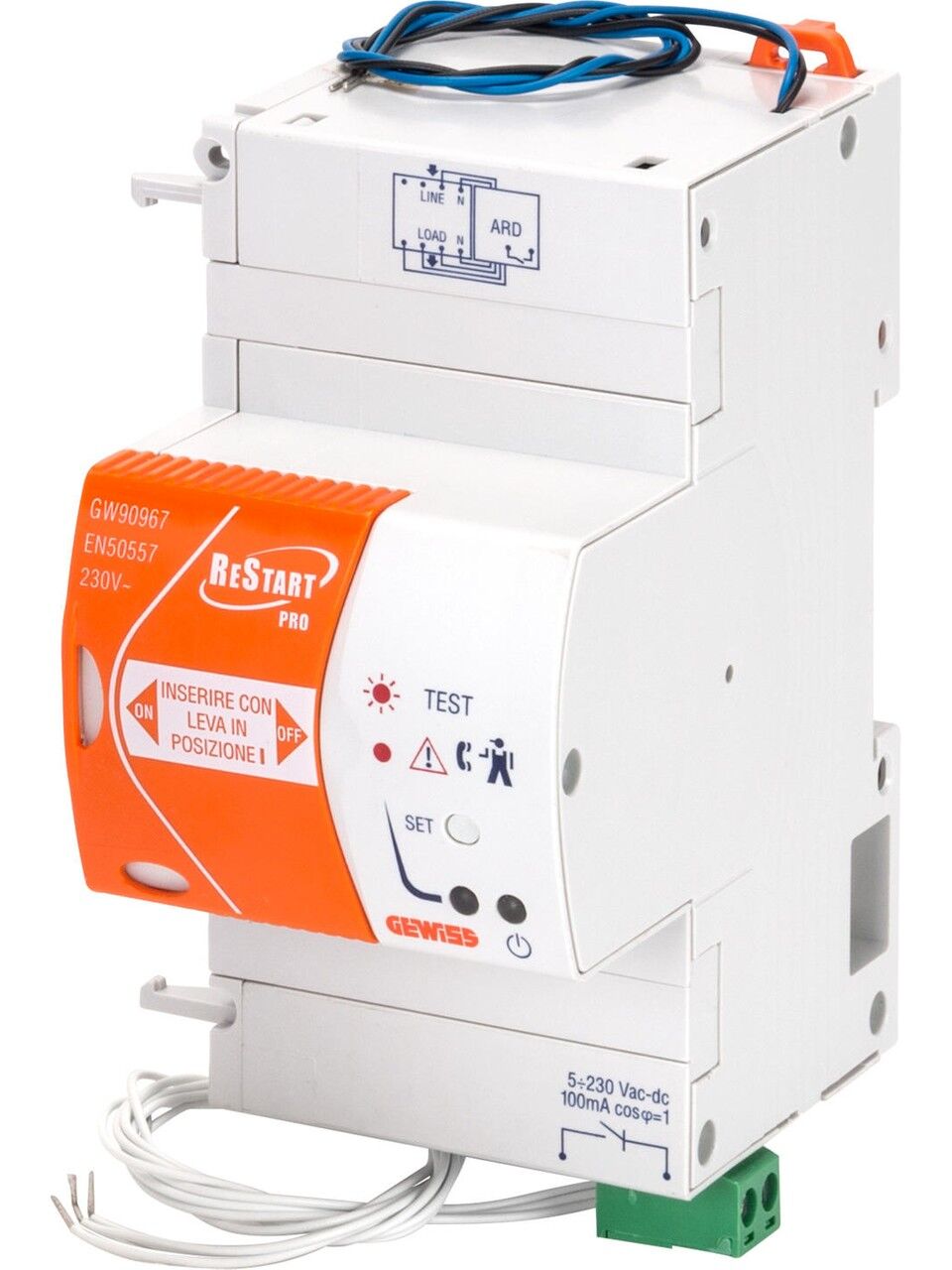 Gewiss GW90967 Restart GWD4122 Kaçak Akım Koruma Rölesi Otomatik Kurma Ünitesi